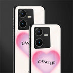 cancer minimalistic back phone cover | glass case for vivo y22