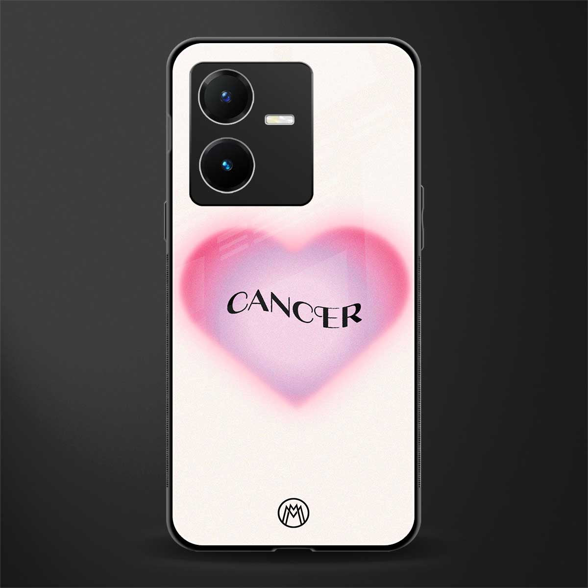 cancer minimalistic back phone cover | glass case for vivo y22