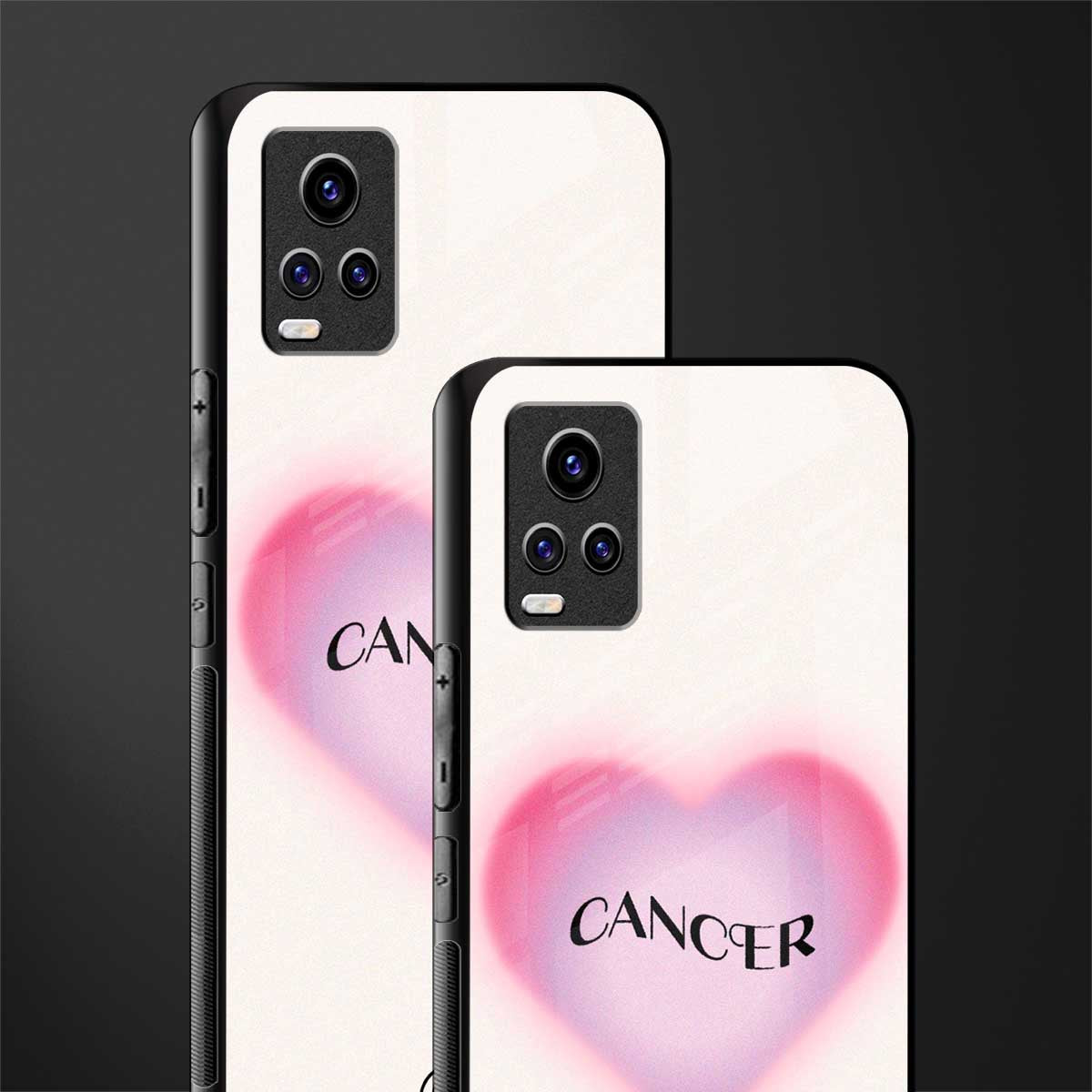 cancer minimalistic back phone cover | glass case for vivo v21e 4g