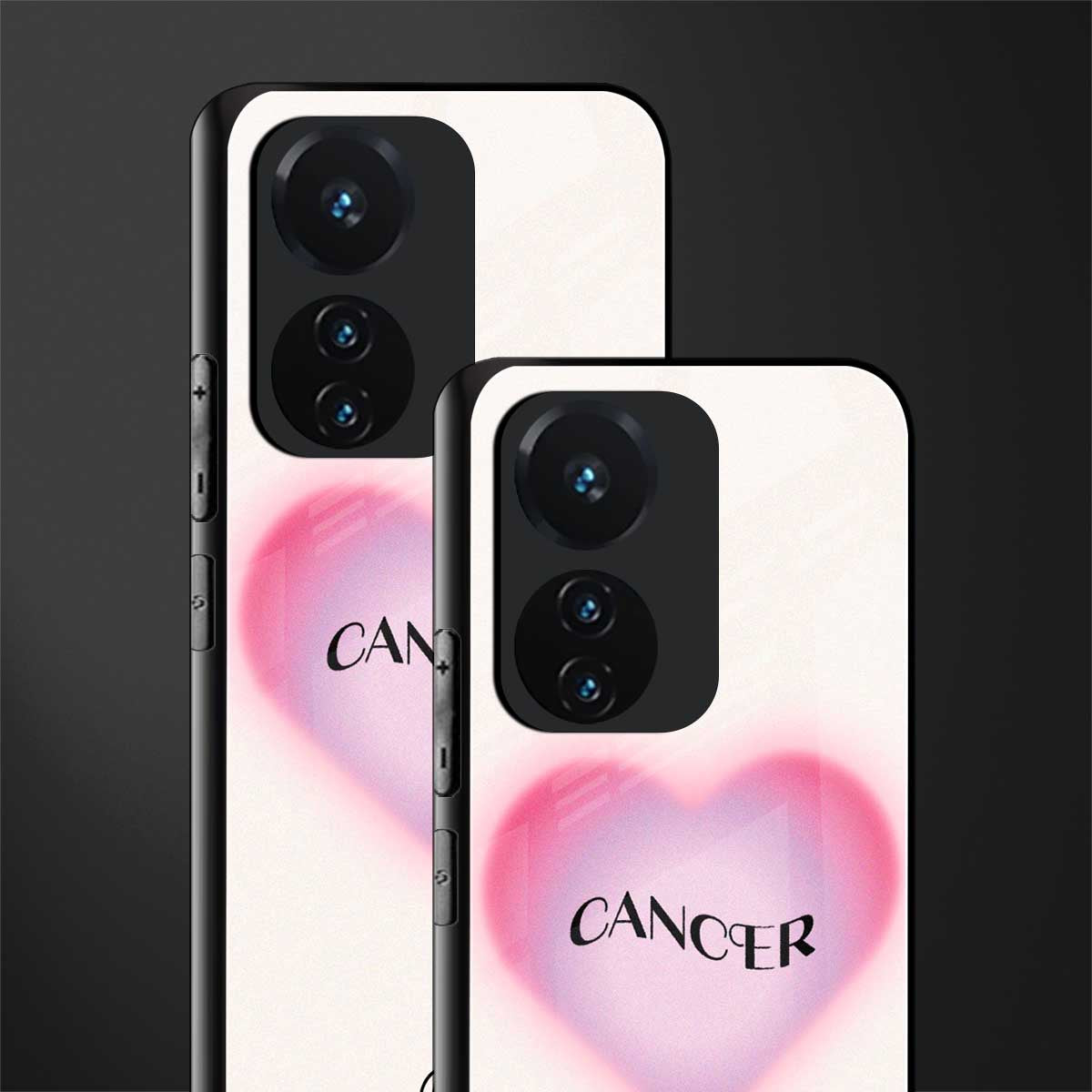 cancer minimalistic back phone cover | glass case for vivo t1 44w 4g