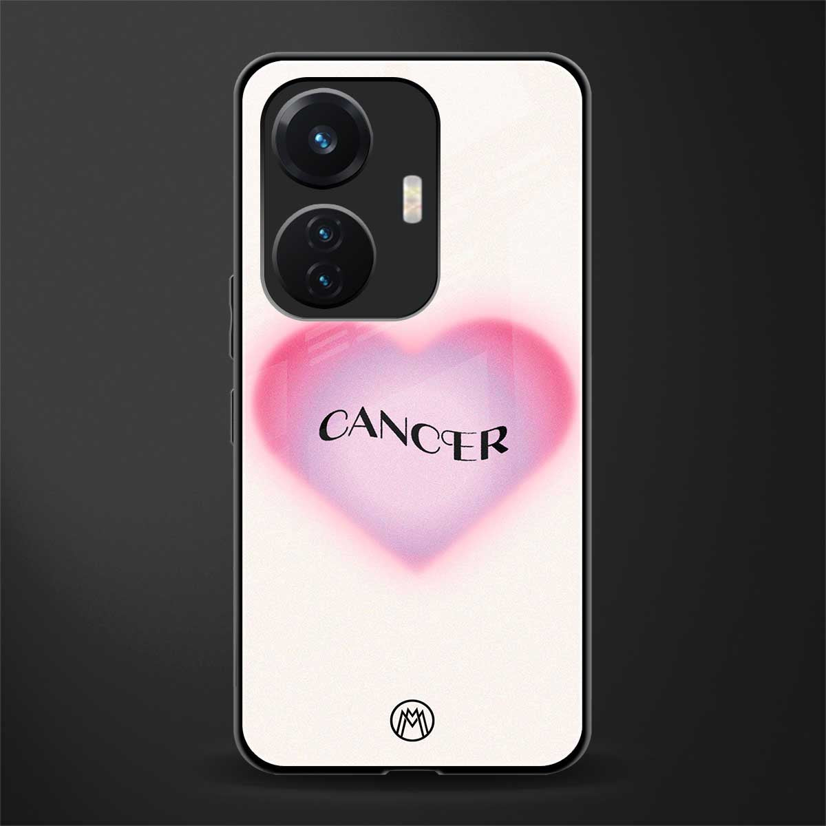 cancer minimalistic back phone cover | glass case for vivo t1 44w 4g
