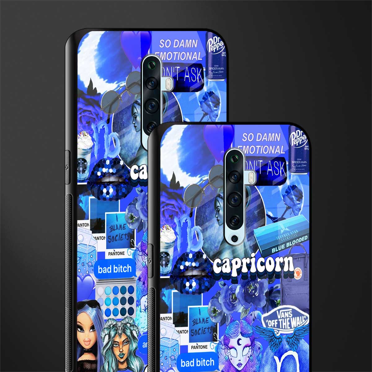 capricorn aesthetic collage glass case for oppo reno 2f image-2
