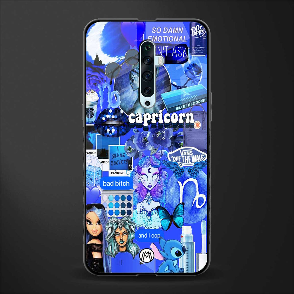 capricorn aesthetic collage glass case for oppo reno 2f image