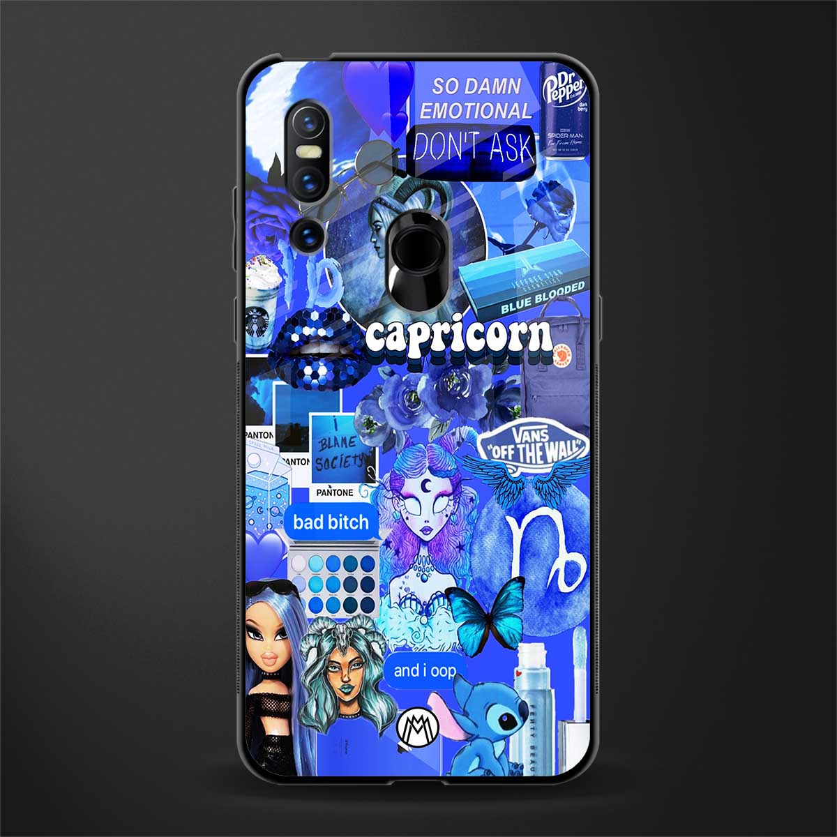 capricorn aesthetic collage glass case for vivo v15 image