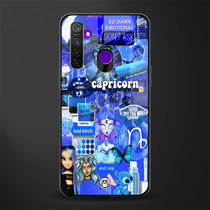 capricorn aesthetic collage glass case for realme 5i image