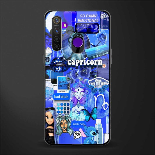 capricorn aesthetic collage glass case for realme 5s image