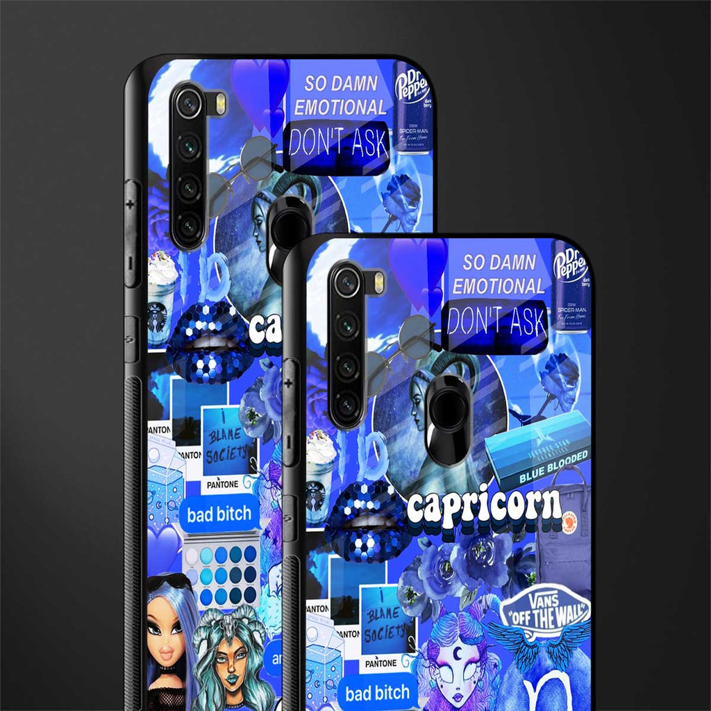 capricorn aesthetic collage glass case for redmi note 8 image-2