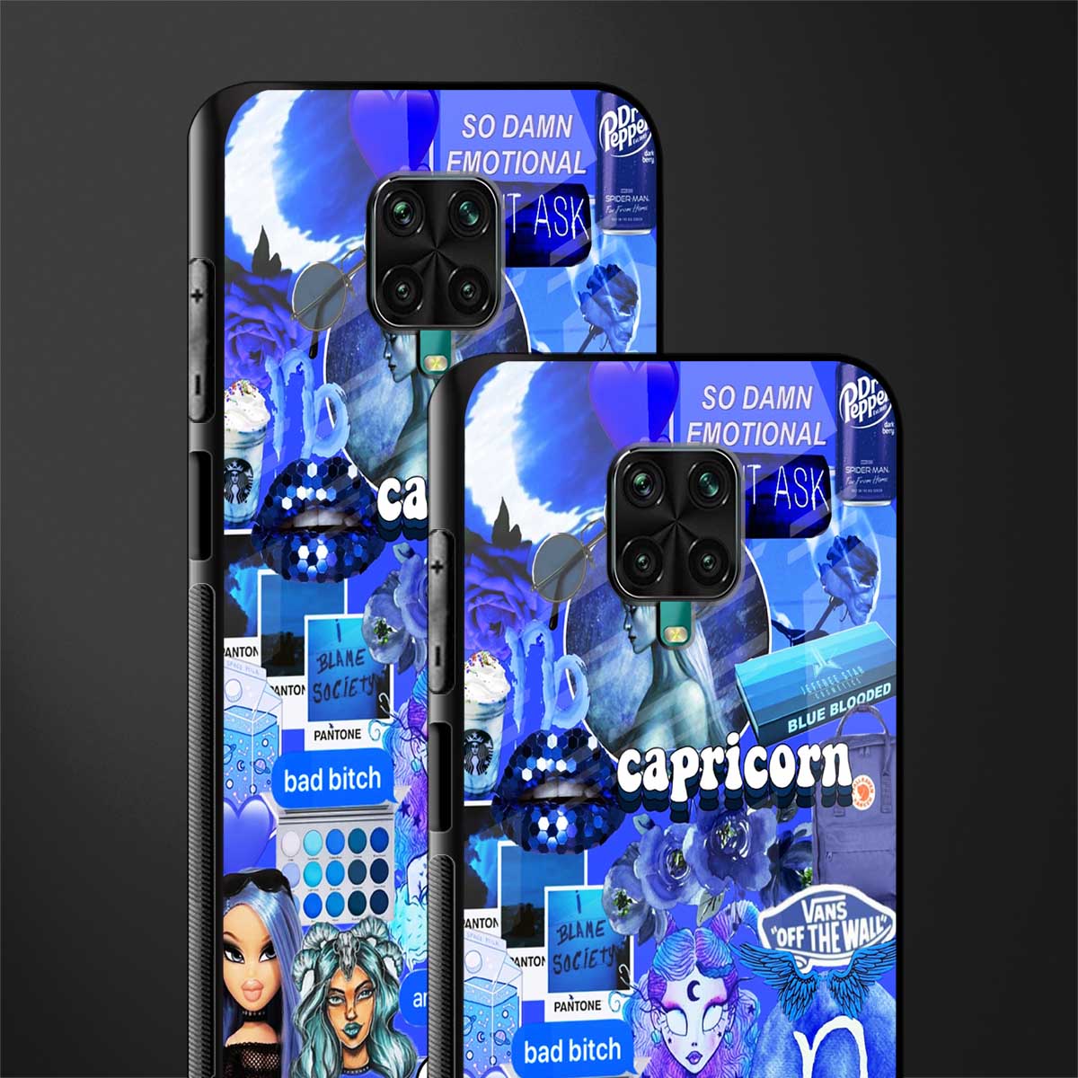 capricorn aesthetic collage glass case for redmi note 9 pro max image-2