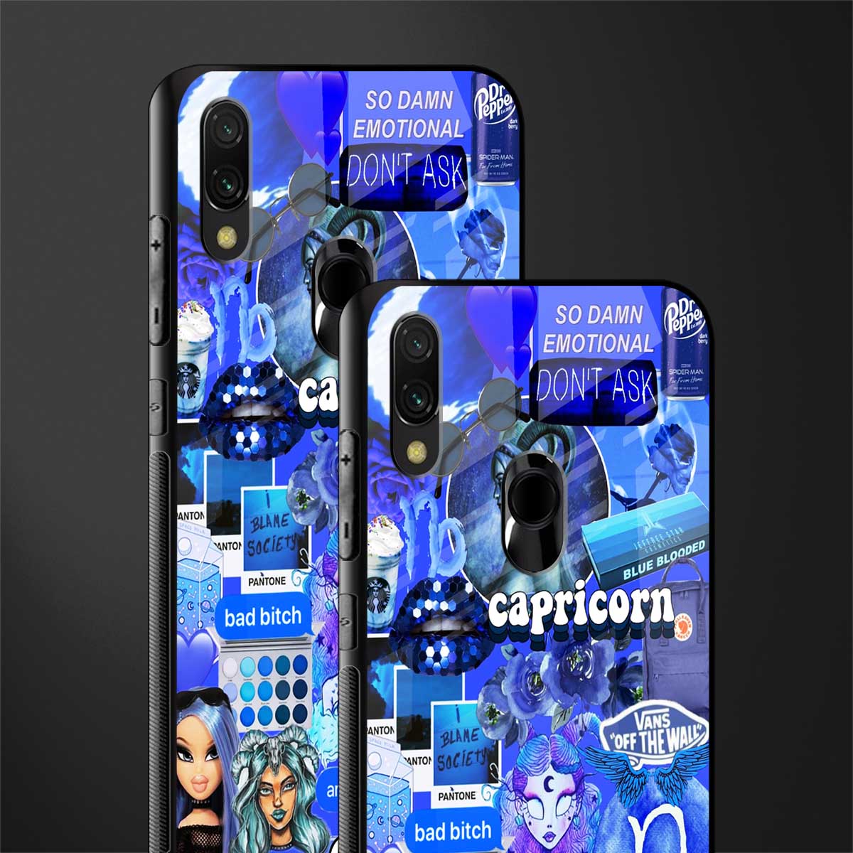 capricorn aesthetic collage glass case for redmi note 7 image-2