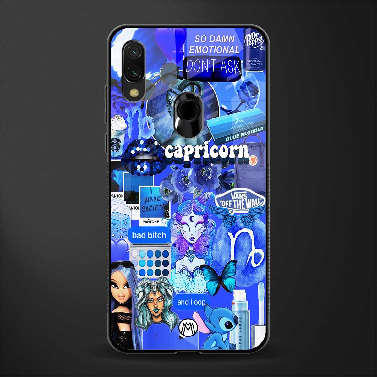 capricorn aesthetic collage glass case for redmi 7redmi y3 image