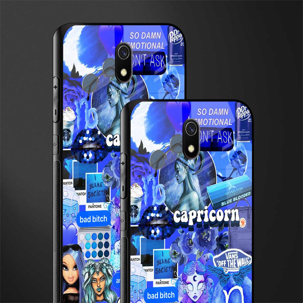 capricorn aesthetic collage glass case for redmi 8a image-2