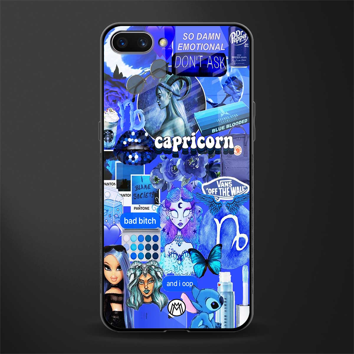 capricorn aesthetic collage glass case for realme c1 image