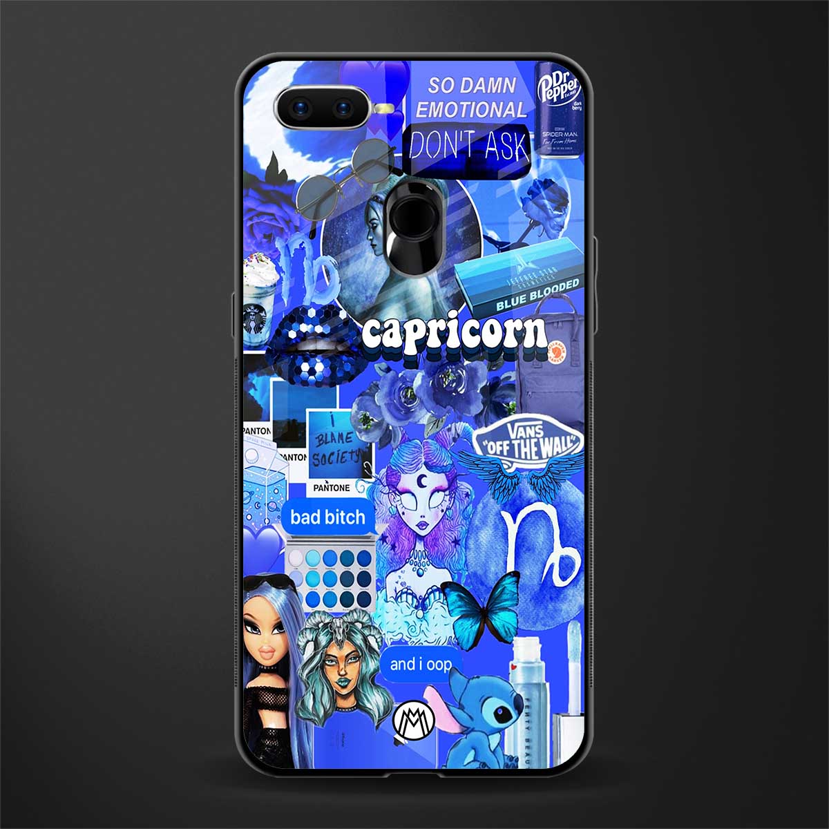 capricorn aesthetic collage glass case for oppo a7 image
