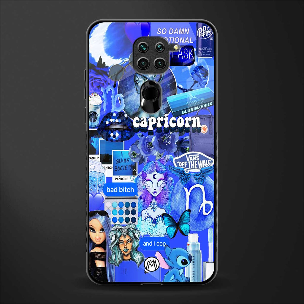 capricorn aesthetic collage glass case for redmi note 9 image