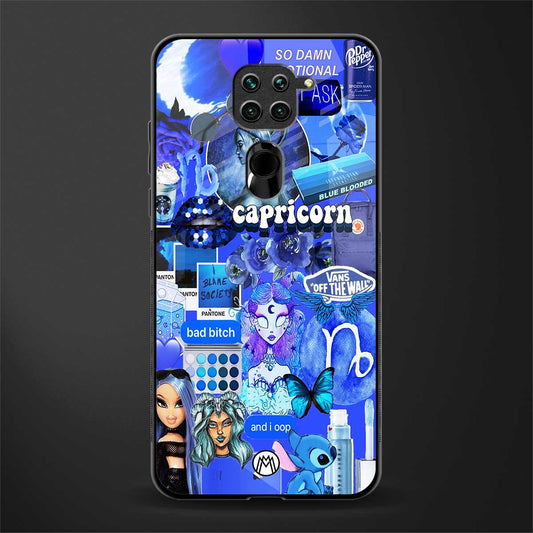 capricorn aesthetic collage glass case for redmi note 9 image