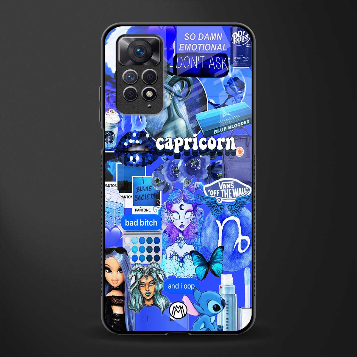 capricorn aesthetic collage glass case for redmi note 11 image