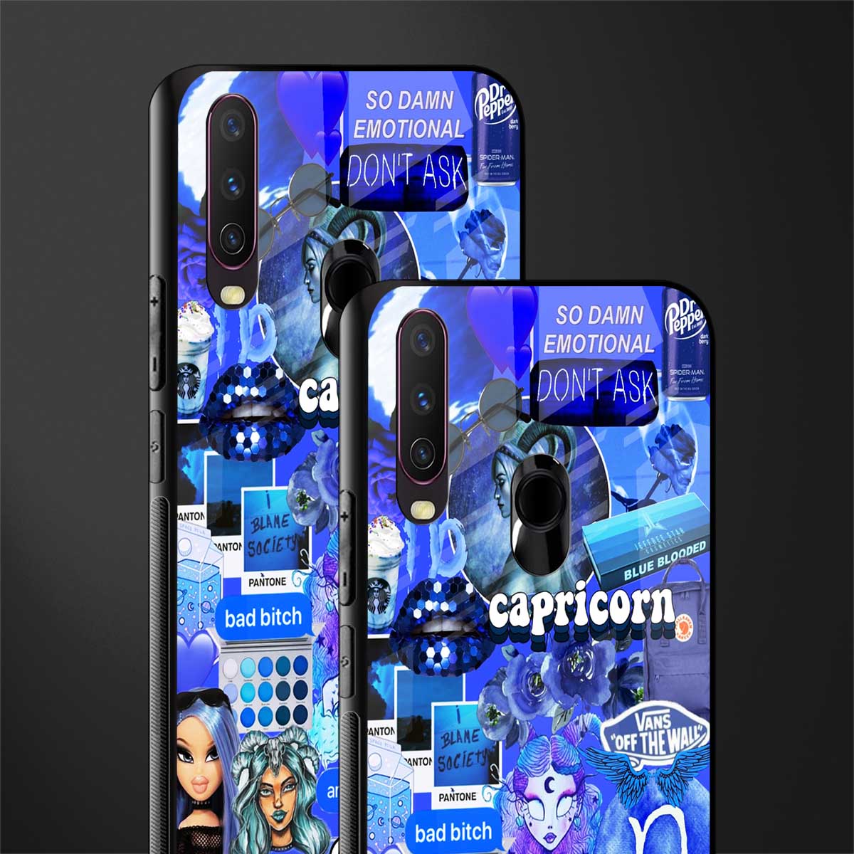 capricorn aesthetic collage glass case for vivo y12 image-2