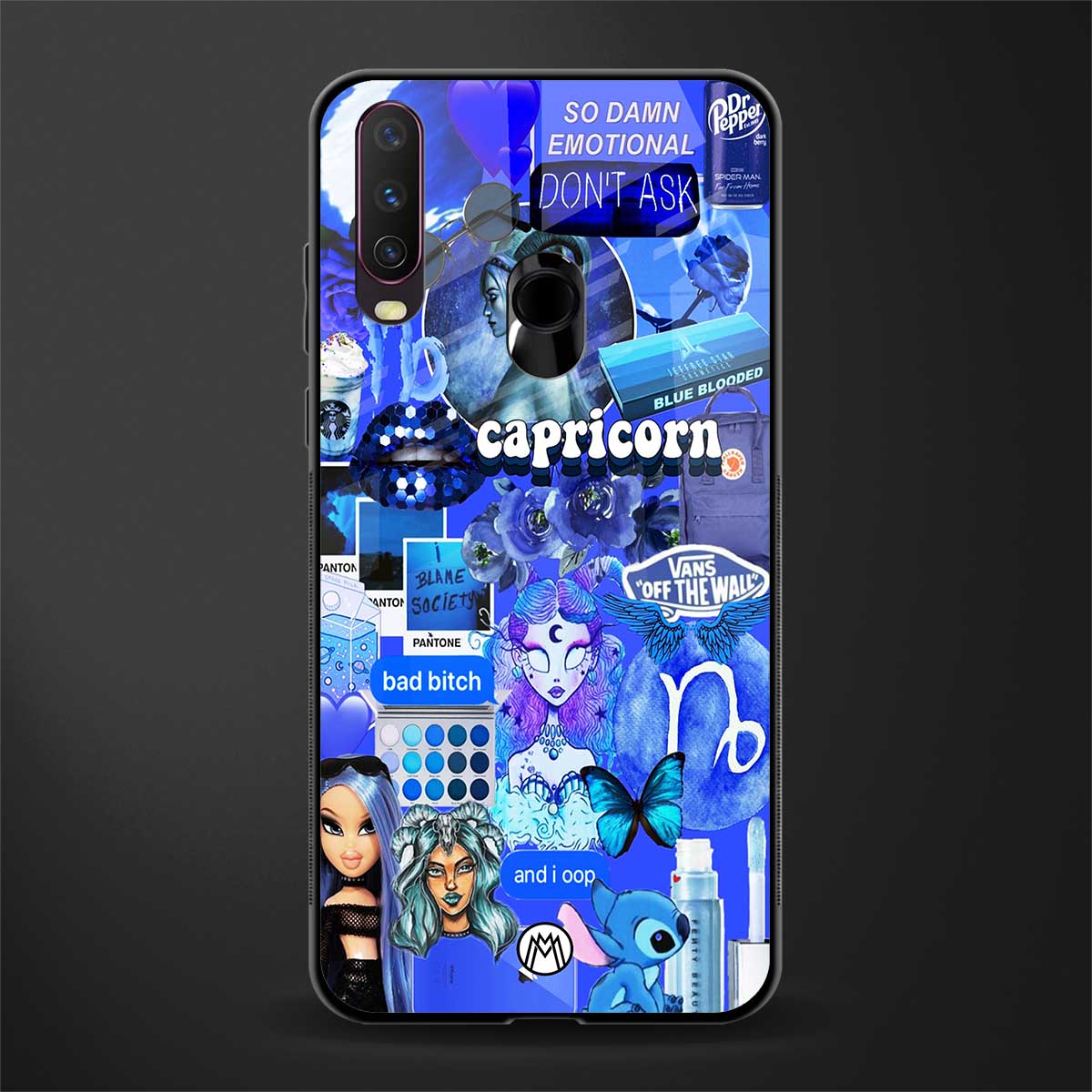 capricorn aesthetic collage glass case for vivo y17 image