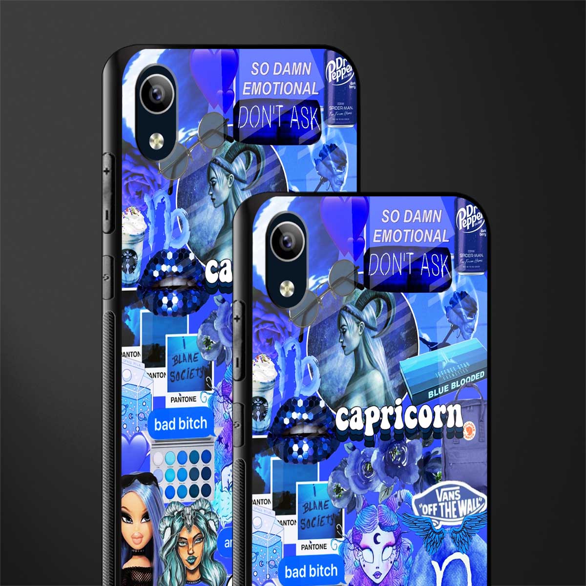 capricorn aesthetic collage glass case for vivo y1s without fingerprint image-2