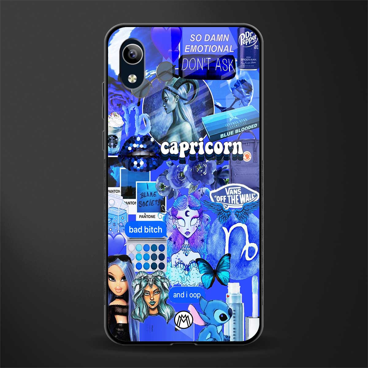 capricorn aesthetic collage glass case for vivo y1s without fingerprint image