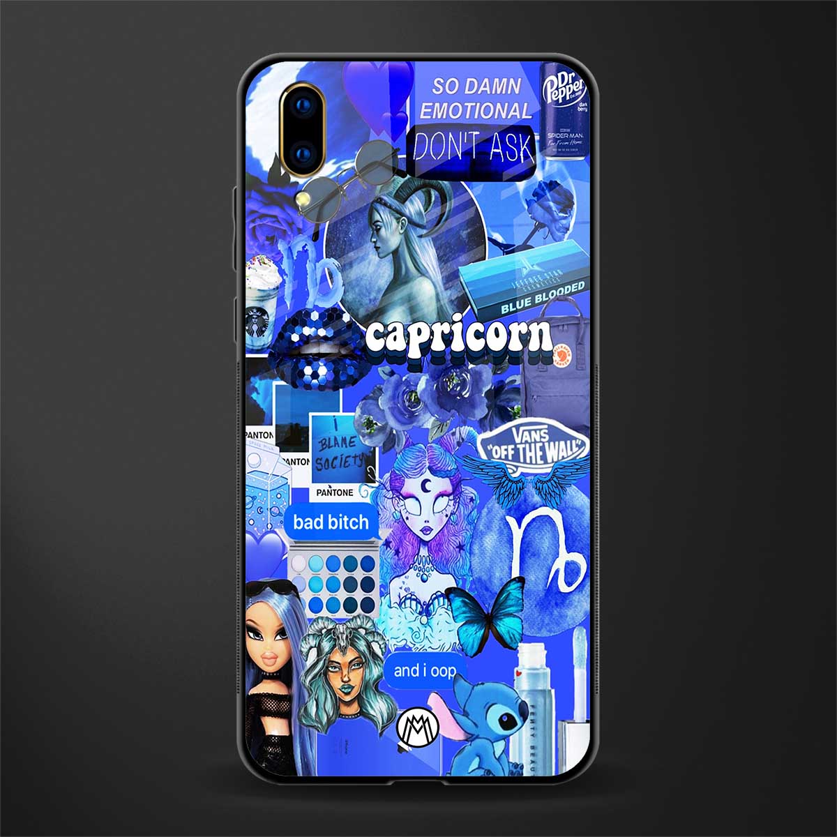 capricorn aesthetic collage glass case for vivo v11 pro image