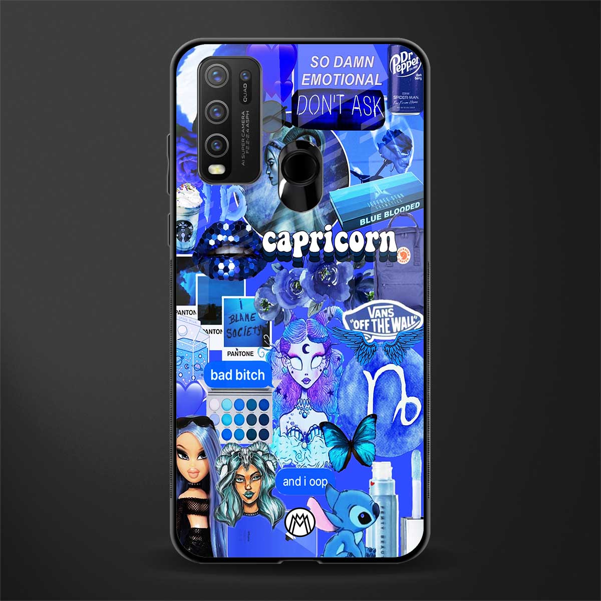 capricorn aesthetic collage glass case for vivo y30 image