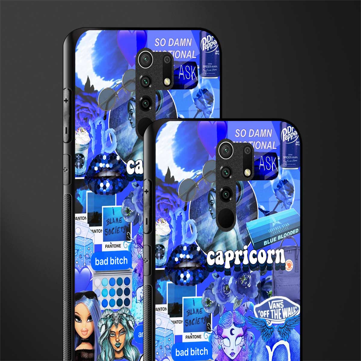 capricorn aesthetic collage glass case for redmi 9 prime image-2