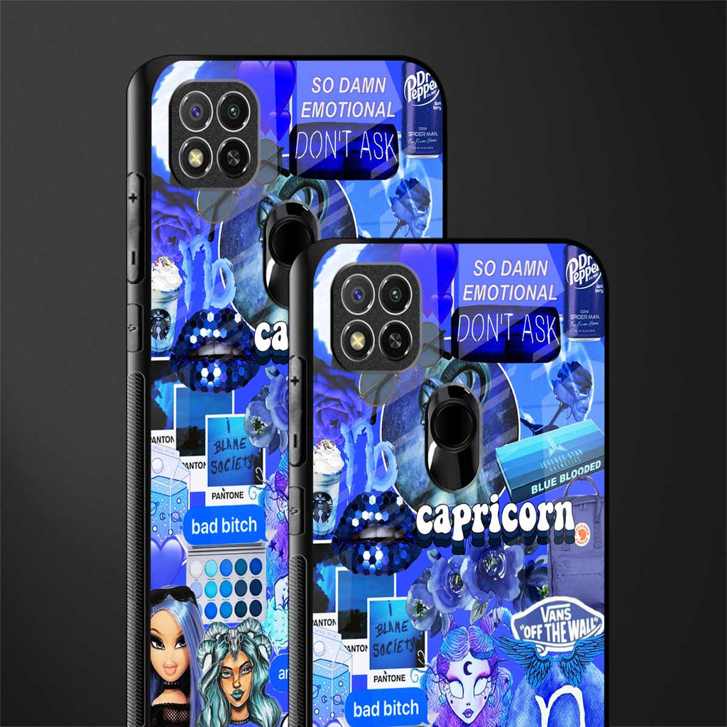 capricorn aesthetic collage glass case for redmi 9c image-2