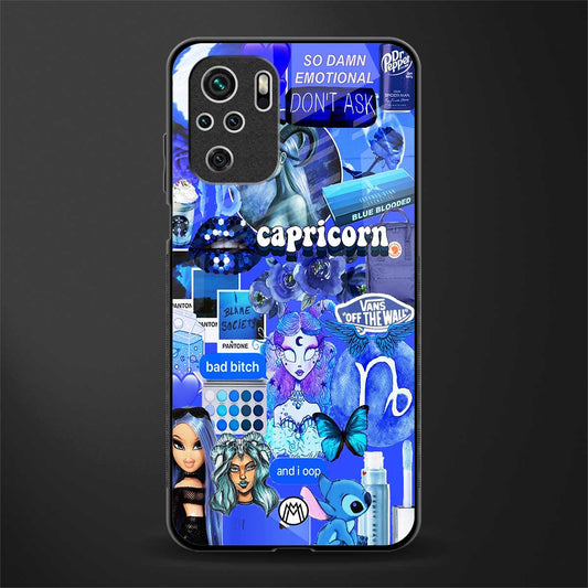 capricorn aesthetic collage glass case for redmi note 10 image