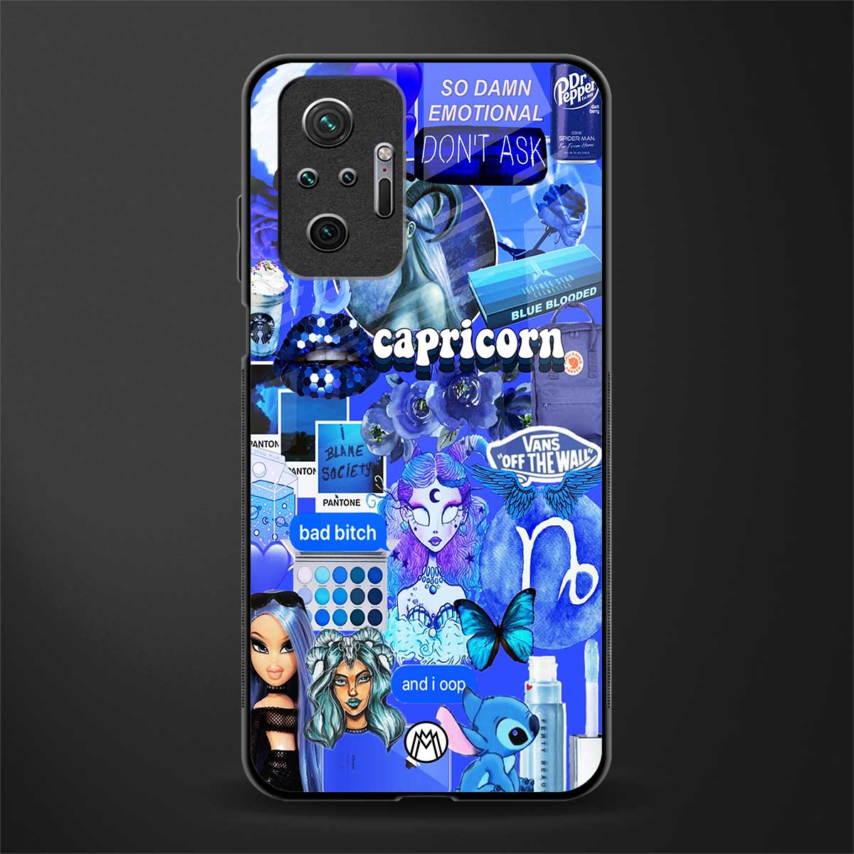 capricorn aesthetic collage glass case for redmi note 10 pro max image