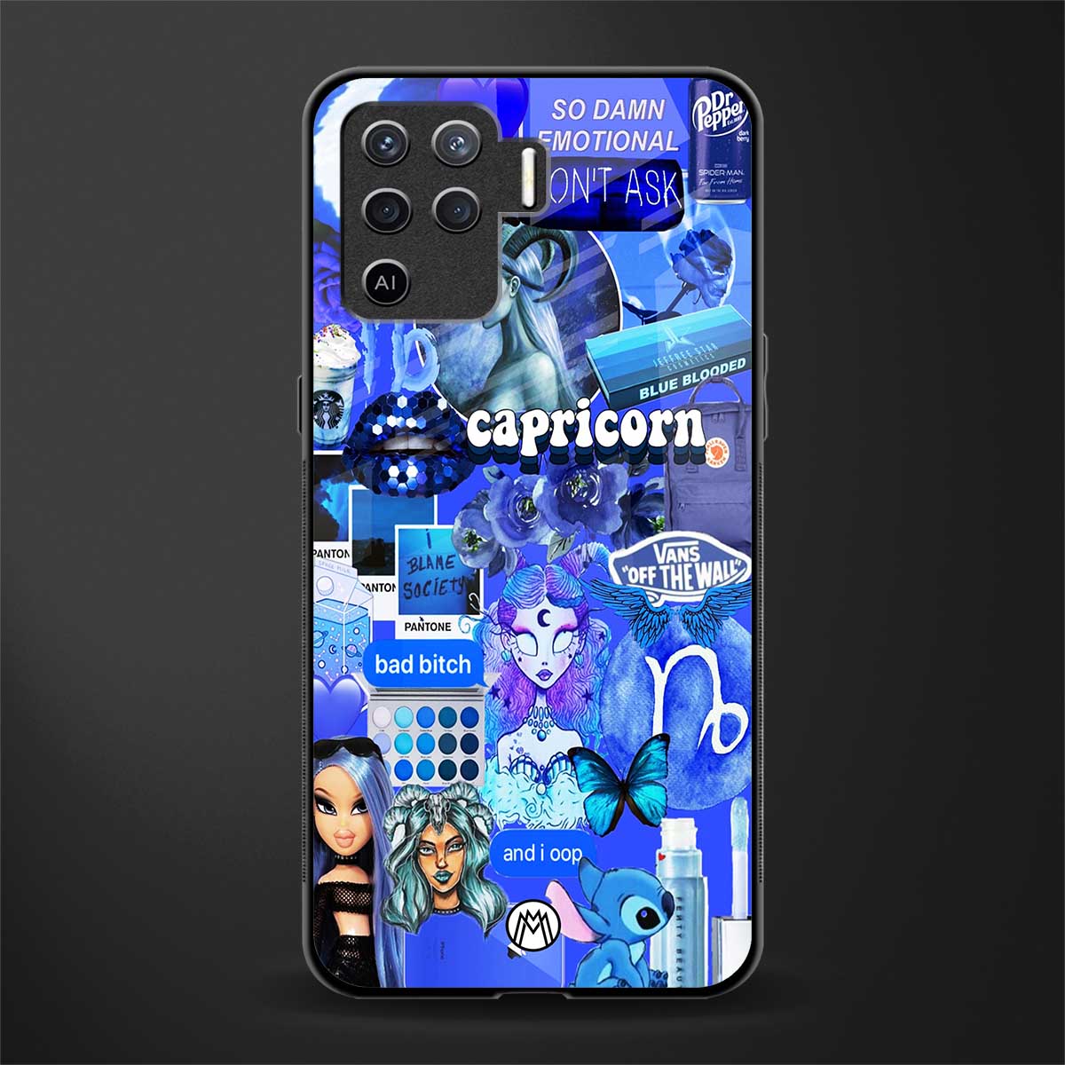 capricorn aesthetic collage glass case for oppo f19 pro image