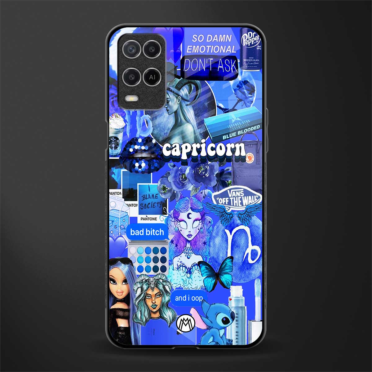 capricorn aesthetic collage glass case for oppo a54 image