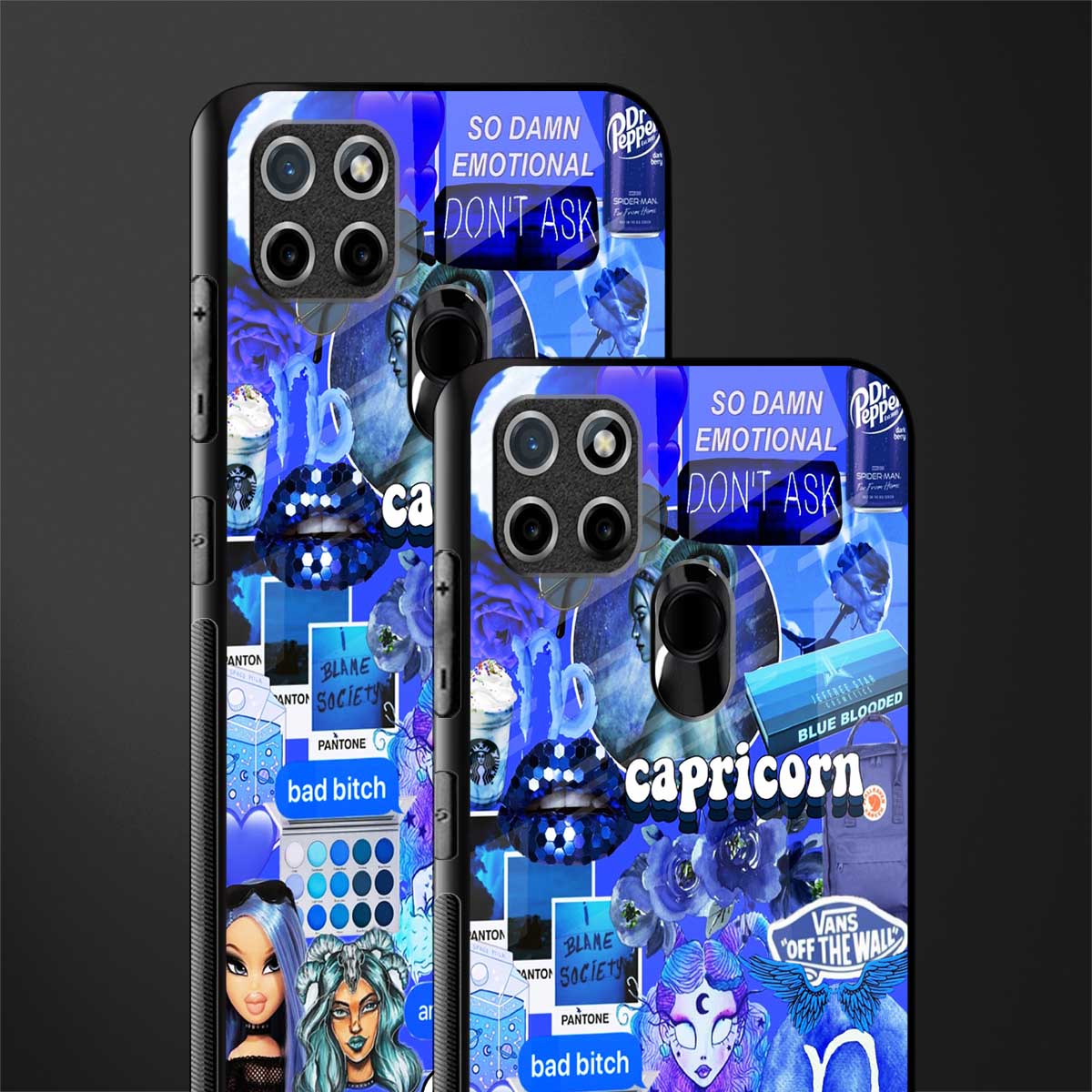 capricorn aesthetic collage glass case for realme c21 image-2