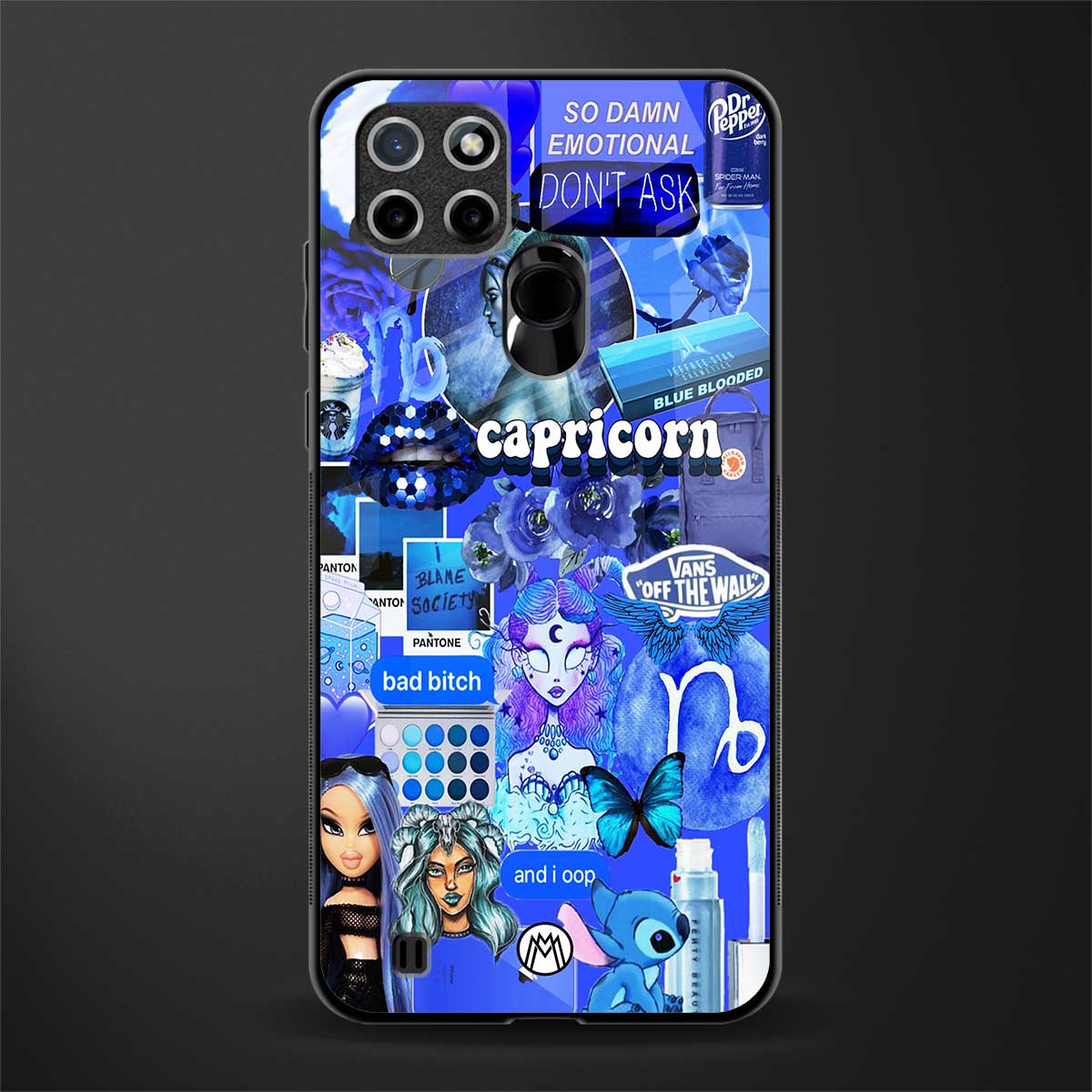 capricorn aesthetic collage glass case for realme c21 image