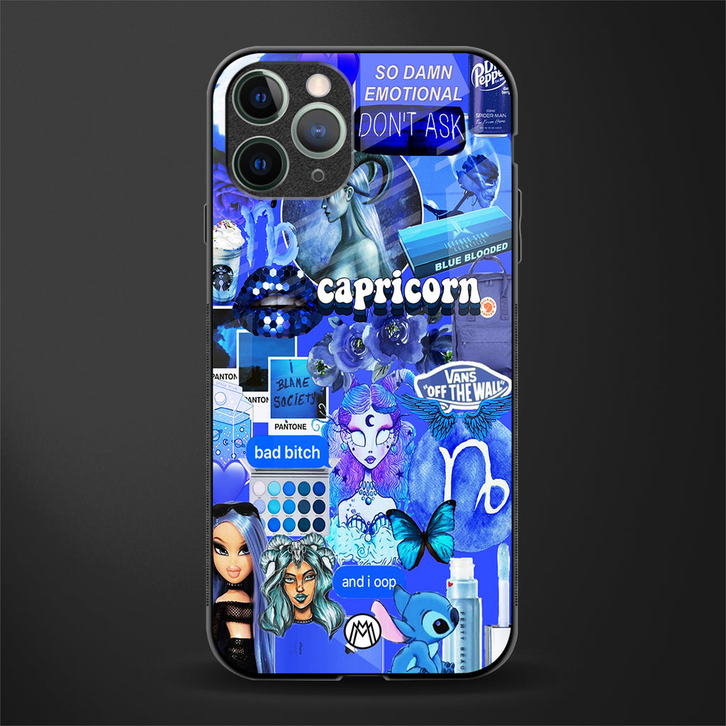 capricorn aesthetic collage glass case for iphone 11 pro image