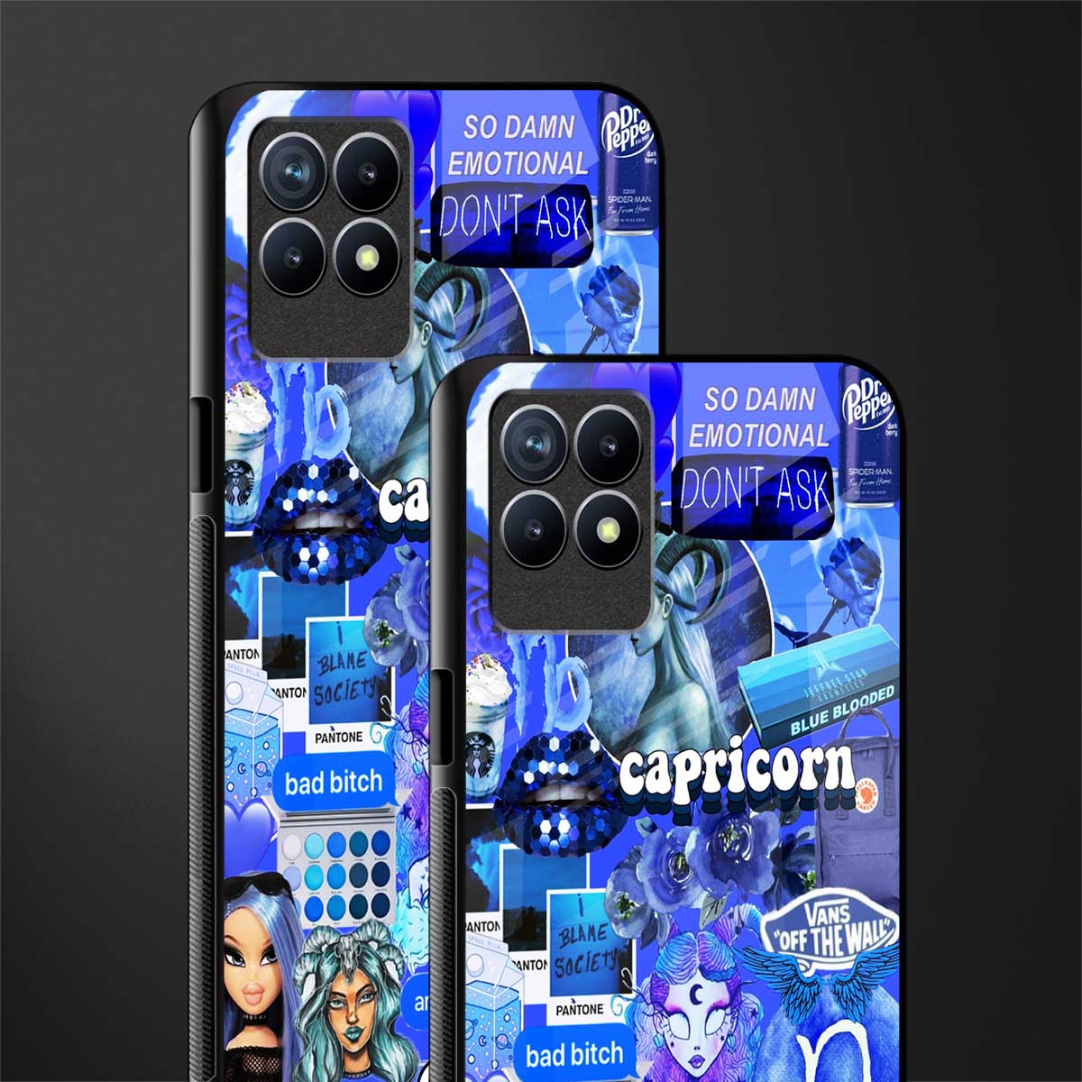 capricorn aesthetic collage glass case for realme 8i image-2