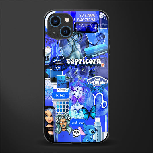 capricorn aesthetic collage glass case for iphone 13 image