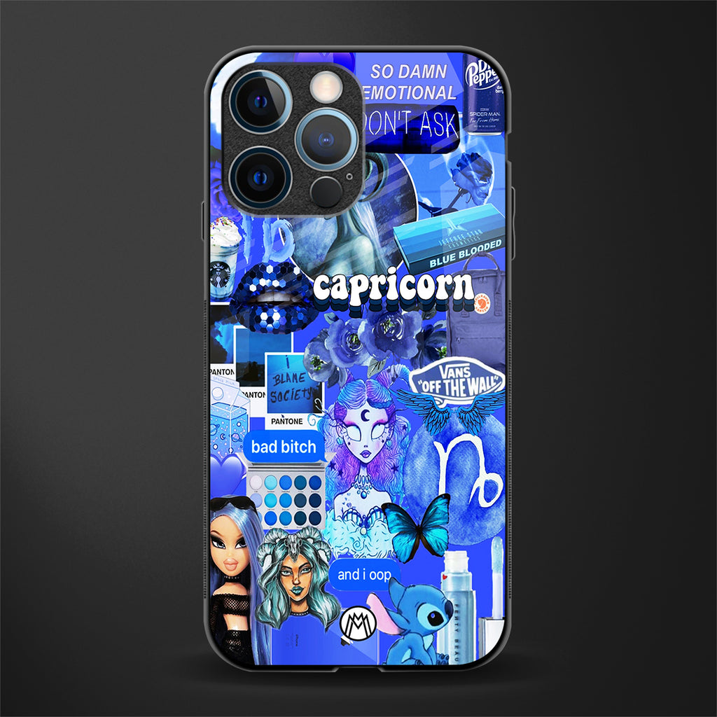 capricorn aesthetic collage glass case for iphone 12 pro image