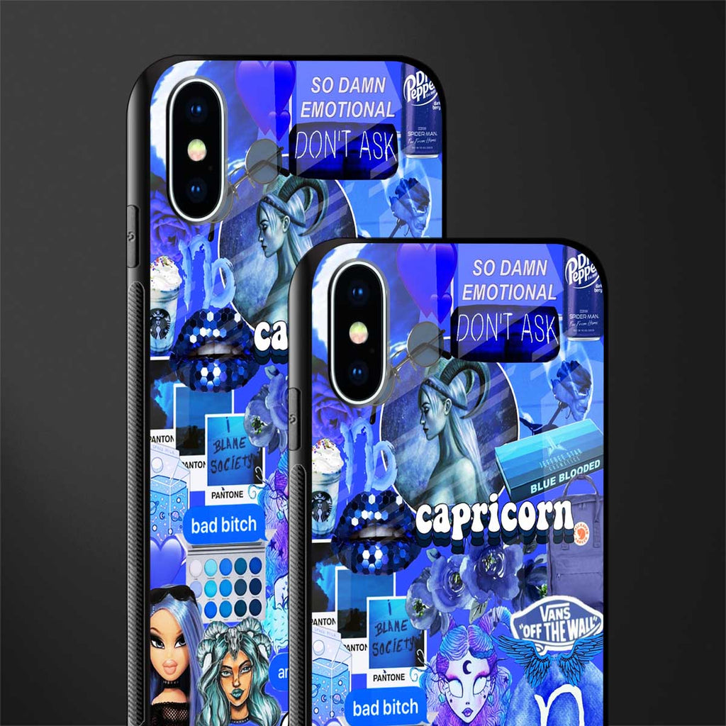 capricorn aesthetic collage glass case for iphone xs image-2