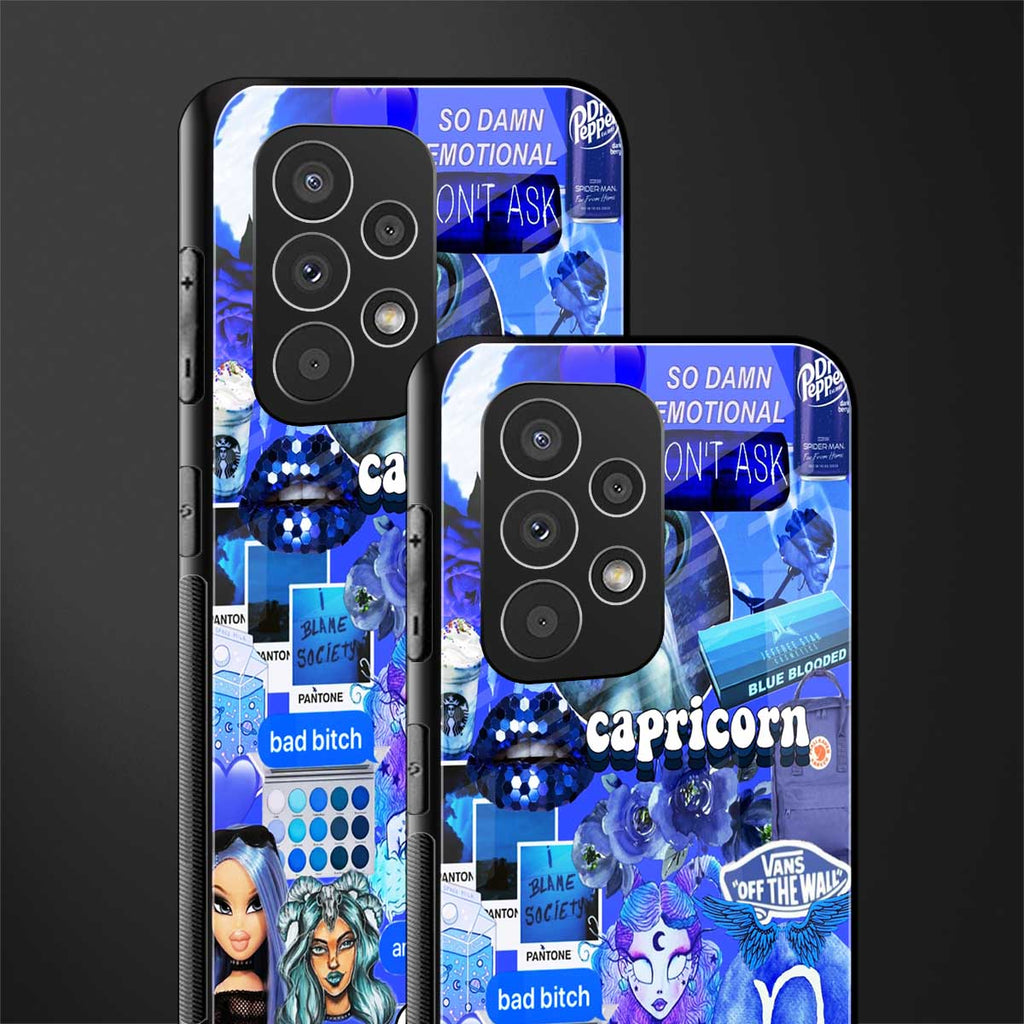 capricorn aesthetic collage back phone cover | glass case for samsung galaxy a73 5g