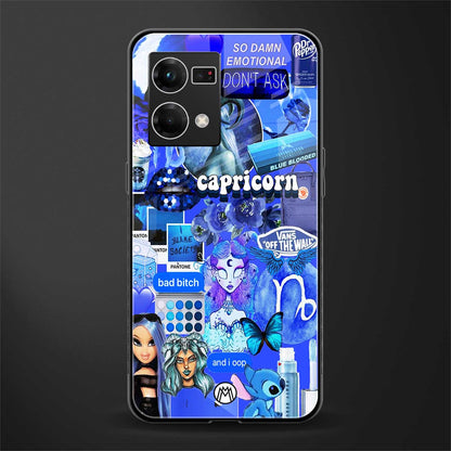 capricorn aesthetic collage back phone cover | glass case for oppo f21 pro 4g
