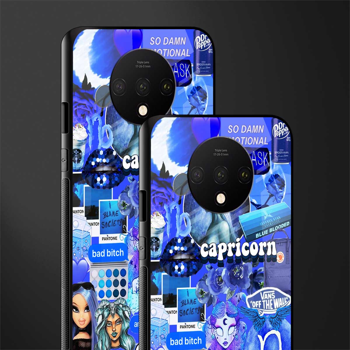 capricorn aesthetic collage glass case for oneplus 7t image-2