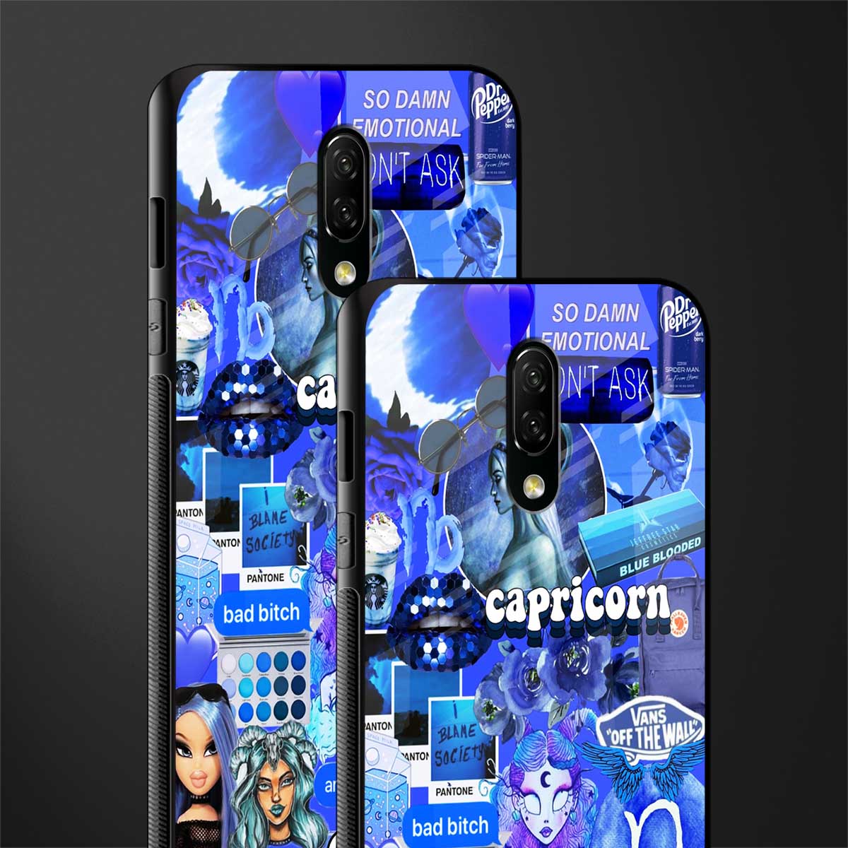 capricorn aesthetic collage glass case for oneplus 7 image-2