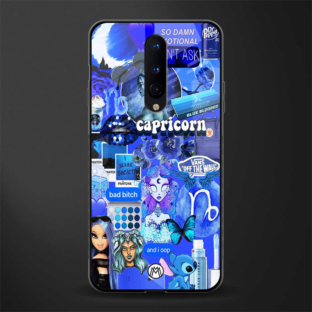 capricorn aesthetic collage glass case for oneplus 8 image