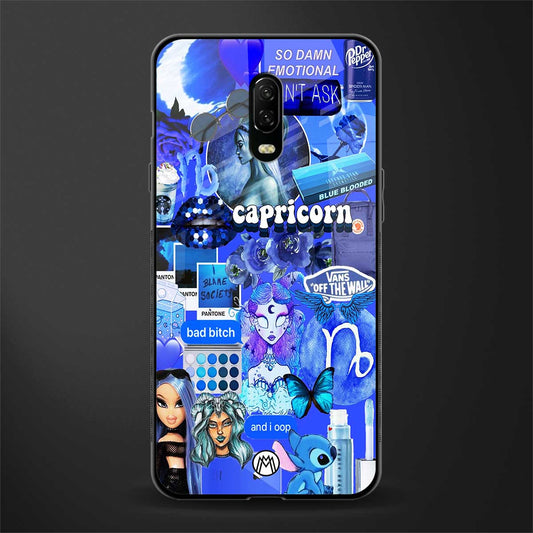capricorn aesthetic collage glass case for oneplus 6t image