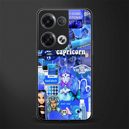 capricorn aesthetic collage back phone cover | glass case for oppo reno 8