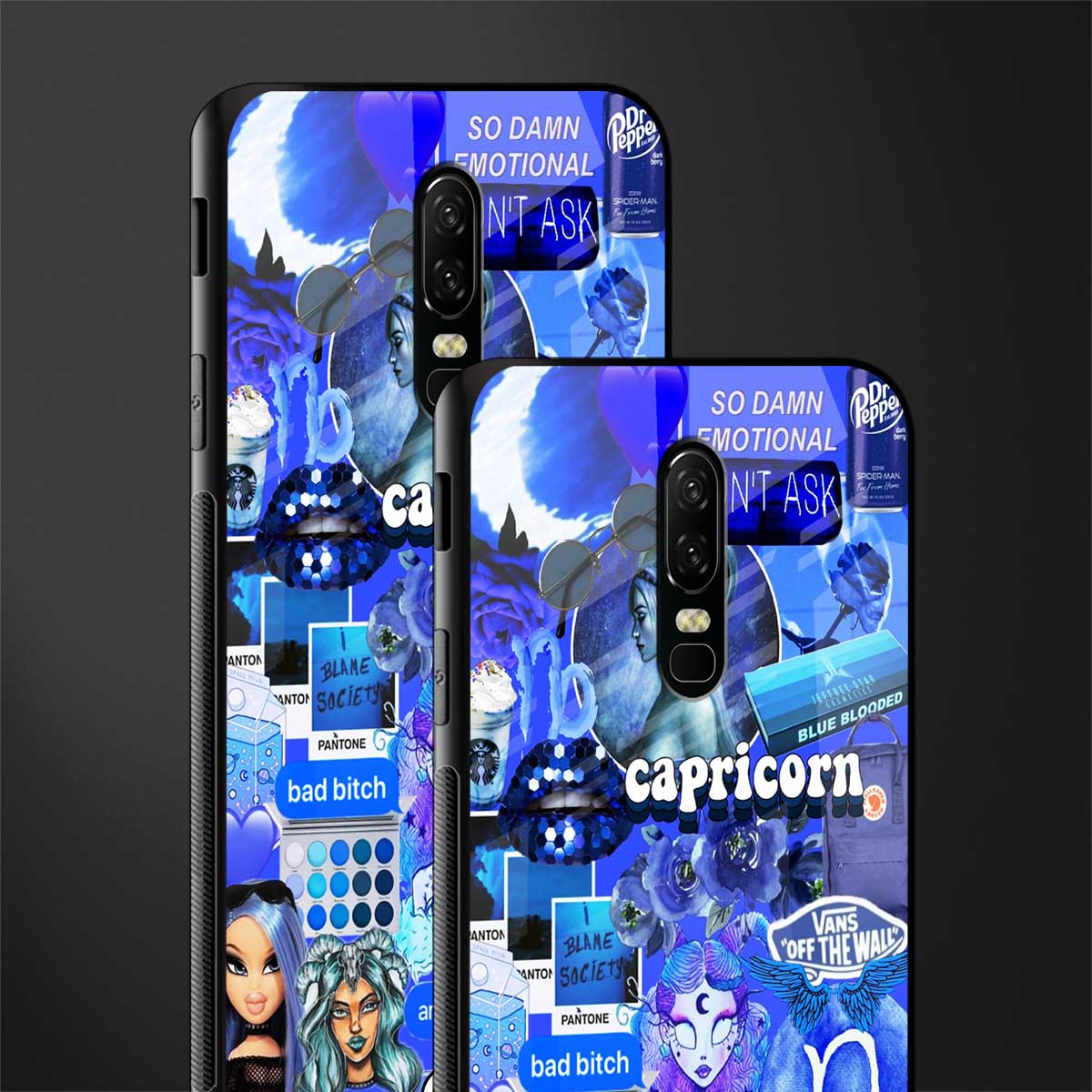 capricorn aesthetic collage glass case for oneplus 6 image-2