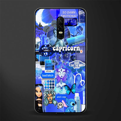capricorn aesthetic collage glass case for oneplus 6 image