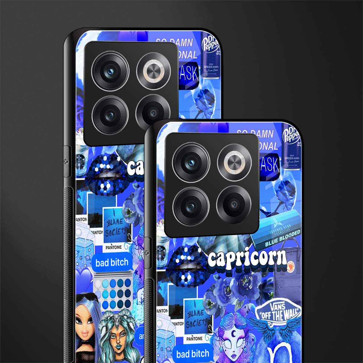 capricorn aesthetic collage back phone cover | glass case for oneplus 10t