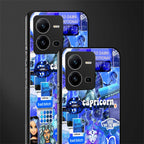 capricorn aesthetic collage back phone cover | glass case for vivo v25-5g